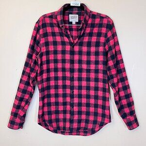 Naked & Famous Brushed Flannel Buffalo Check Button Down Shirt - Men's Size S